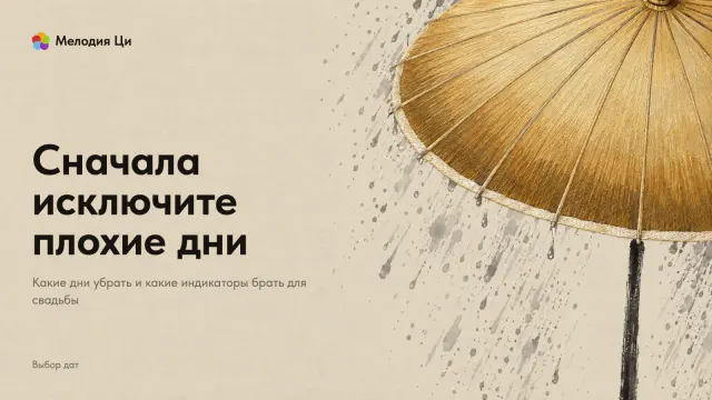Огромный свадебный зонт с ярким куполом, вышитым шёлком цвета охры, укрывает от серых брызг дождя, написанных тушью