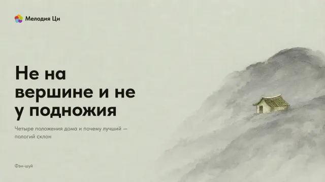 Светлый пологий холм, написанный мокрой серой тушью, и крошечный домик, вышитый шёлком на середине его склона